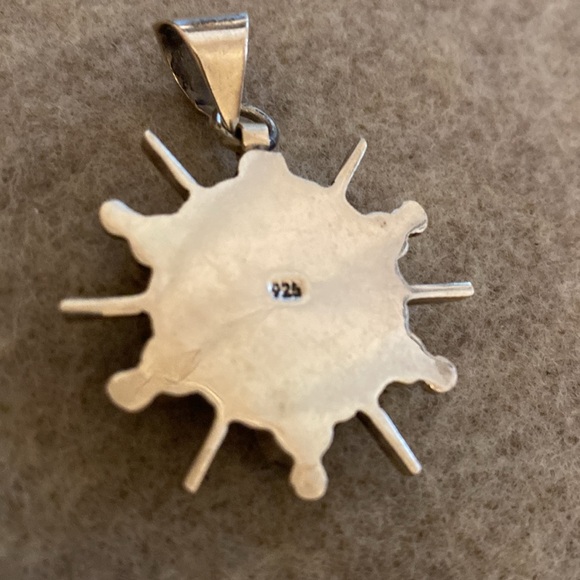 Pendant - multi colored stones - sterling silver - Picture 2 of 4